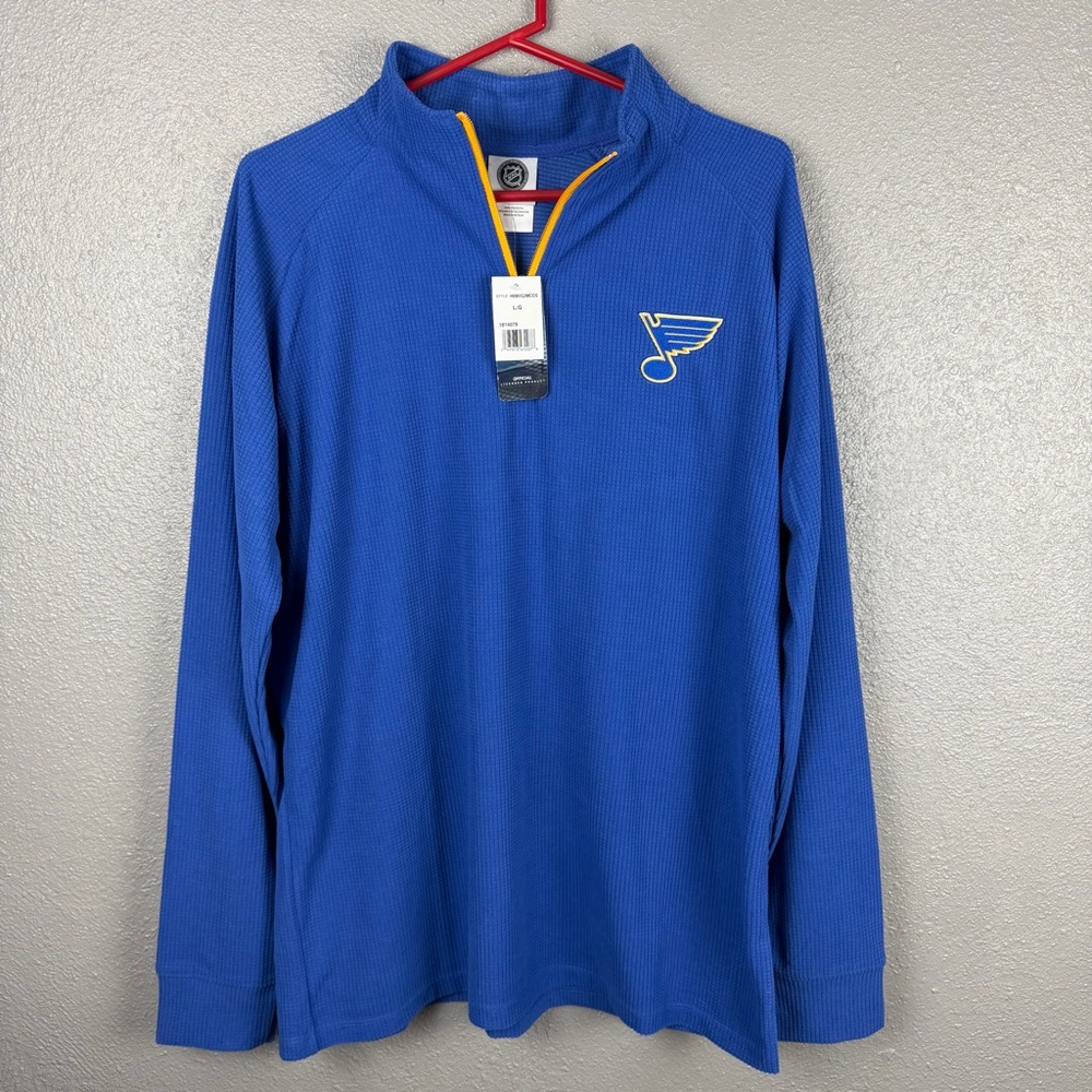NHL Apparel St. Louis Blues 1/4 Zip Pullover Men’s Large Long Sleeve NWT